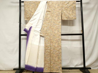 平和屋着物■上質な小紋 遠山花蝶文 正絹 逸品 CABE3206ev