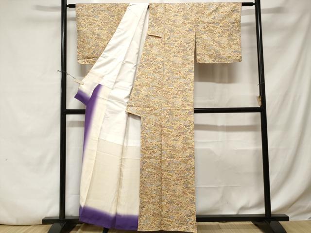 平和屋着物■上質な小紋 遠山花蝶文 正絹 逸品 CABE3206ev