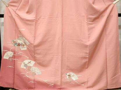 平和屋着物■豪華色留袖　芝草扇面鴛鴦文　暈し染め　金彩　正絹　逸品　CABE3209ev