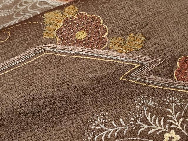 平和屋着物■訪問着 刺繍 流水草花文 暈し染め 金銀彩 正絹 逸品 CABE3214ev