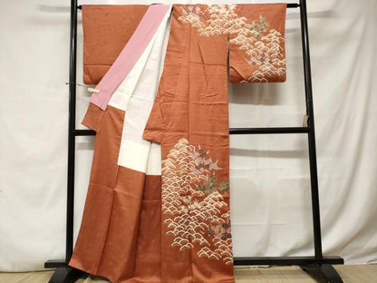平和屋着物■訪問着 駒刺繍 枝松梅文 金彩 ますいわ屋扱い 正絹 逸品 CABE3233ev