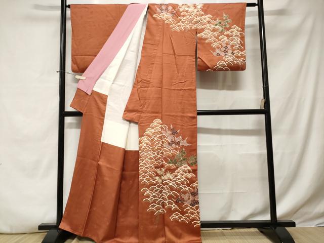 平和屋着物■訪問着 駒刺繍 枝松梅文 金彩 ますいわ屋扱い 正絹 逸品 CABE3233ev