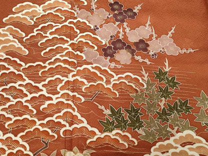 平和屋着物■訪問着 駒刺繍 枝松梅文 金彩 ますいわ屋扱い 正絹 逸品 CABE3233ev