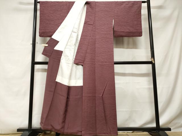 平和屋着物■上質な色無地 露芝草地紋 似せ紫色 正絹 逸品 CABE3241ev