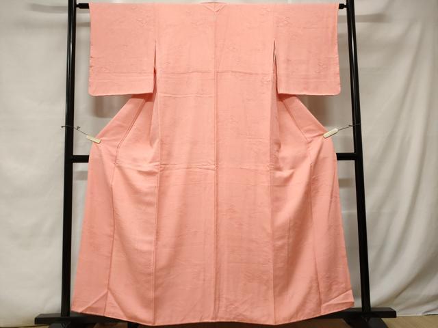 平和屋着物■上質な色無地 流水地紋 薄紅色 正絹 逸品 CABE3245ev