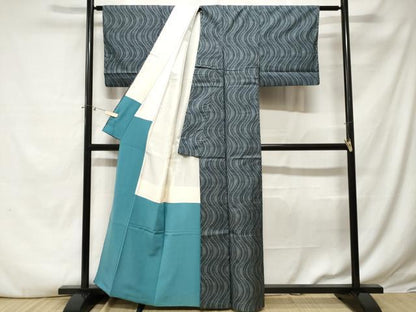 平和屋着物■本場大島紬　7マルキ　流水文　正絹　逸品　CABE3255ev