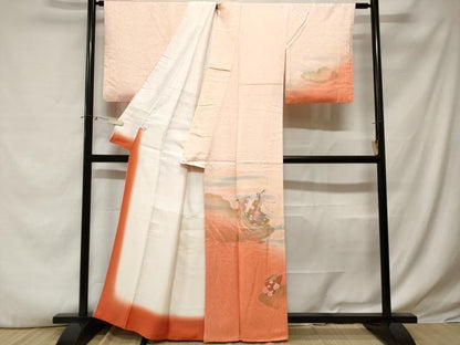 平和屋着物■中国三大刺繍 スワトウ刺繍 総刺繍 訪問着 駒刺繍 誰が袖花文 暈し染め 金彩 正絹 逸品 CABE3267ev