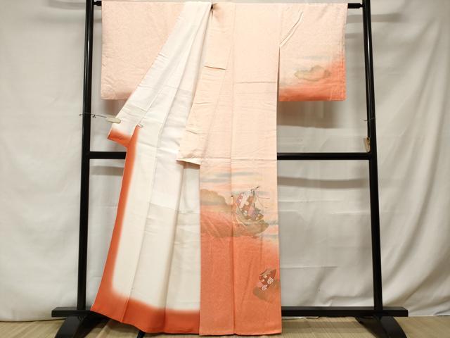 平和屋着物■中国三大刺繍 スワトウ刺繍 総刺繍 訪問着 駒刺繍 誰が袖花文 暈し染め 金彩 正絹 逸品 CABE3267ev