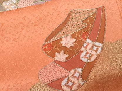 平和屋着物■中国三大刺繍 スワトウ刺繍 総刺繍 訪問着 駒刺繍 誰が袖花文 暈し染め 金彩 正絹 逸品 CABE3267ev