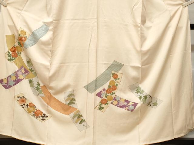 平和屋着物■訪問着 駒刺繍 短冊枝花文 金彩 正絹 逸品 CABE3268ev