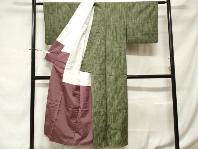 平和屋着物■上質な紬　よろけ縞　正絹　逸品　CABE3273ev