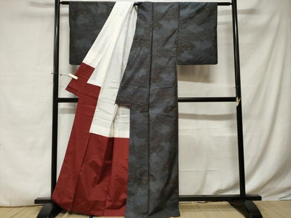 平和屋着物■本場大島紬　雲取り吉祥花文　正絹　逸品　CABE3277ev