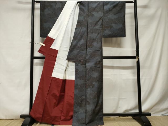 平和屋着物■本場大島紬　雲取り吉祥花文　正絹　逸品　CABE3277ev