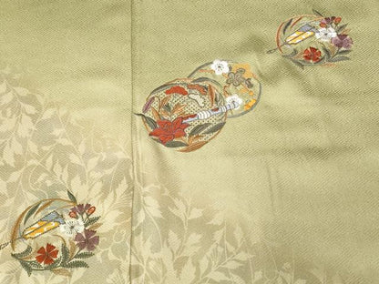 平和屋着物■中国三大刺繍　スワトウ刺繍　訪問着　横笛　草花文　暈し染め　金銀糸　正絹　逸品　CABE3281ev