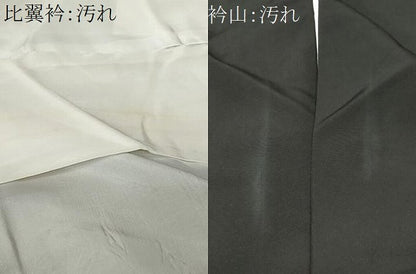 平和屋着物■豪華黒留袖　地紙雪輪安緑花文　暈し染め　金彩　正絹　逸品　CABE3282ev