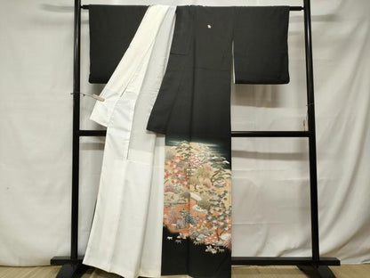 平和屋着物■豪華黒留袖　作家物　駒刺繍　御所解文　暈し染め　金通し地　正絹　逸品　CABE3301ev