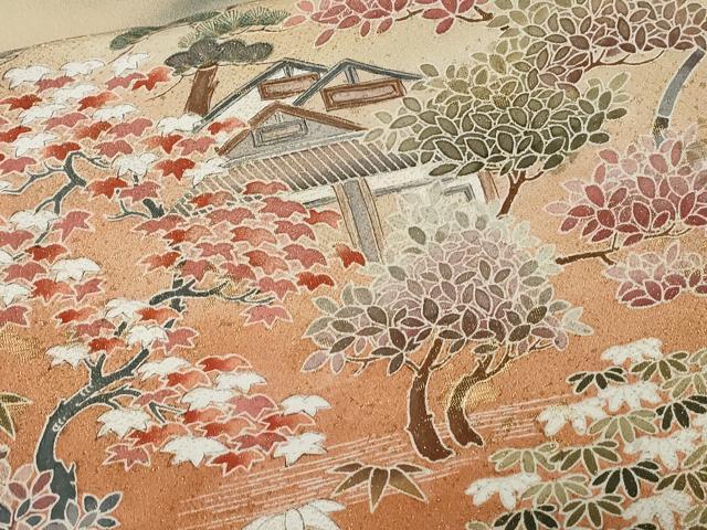 平和屋着物■豪華黒留袖　作家物　駒刺繍　御所解文　暈し染め　金通し地　正絹　逸品　CABE3301ev