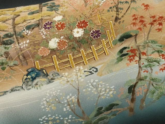平和屋着物■豪華黒留袖　作家物　京都の美　金閣寺　暈し染め　金彩　正絹　逸品　CABE3304ev