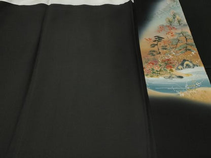 平和屋着物■豪華黒留袖　作家物　京都の美　金閣寺　暈し染め　金彩　正絹　逸品　CABE3304ev