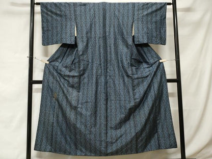 平和屋着物■本場大島紬　割り込み絣　菱幾何学文　正絹　逸品　CABE3306ev