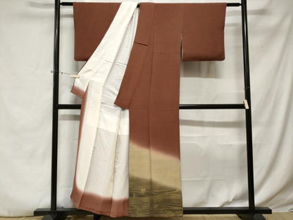 平和屋着物■豪華色留袖　杢目文様　暈し染め　金彩　鬼しぼ縮緬　正絹　逸品　CABE3311ev