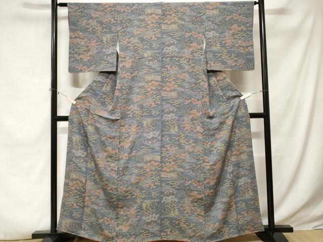 平和屋着物■上質な小紋　流水花文　正絹　逸品　CABE3314ev