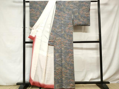 平和屋着物■上質な小紋　流水花文　正絹　逸品　CABE3314ev