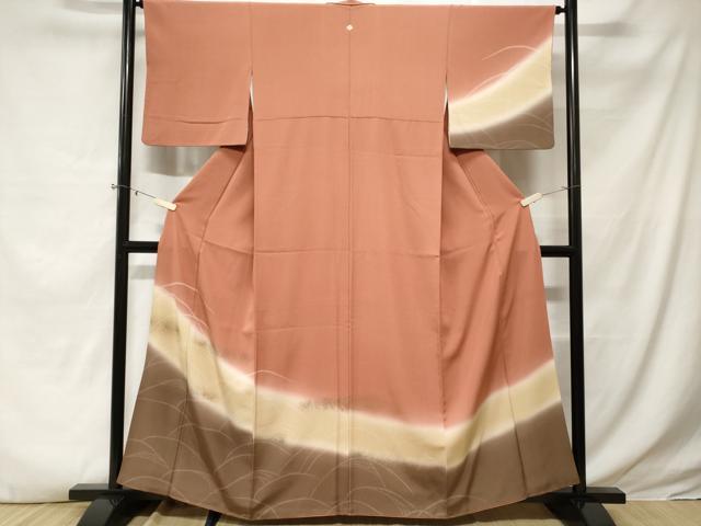 平和屋着物■訪問着　霞芒文　暈し染め　金彩　正絹　逸品　CABE3315ev