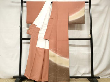 平和屋着物■訪問着　霞芒文　暈し染め　金彩　正絹　逸品　CABE3315ev