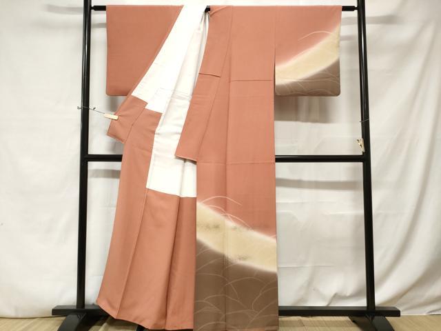 平和屋着物■訪問着　霞芒文　暈し染め　金彩　正絹　逸品　CABE3315ev
