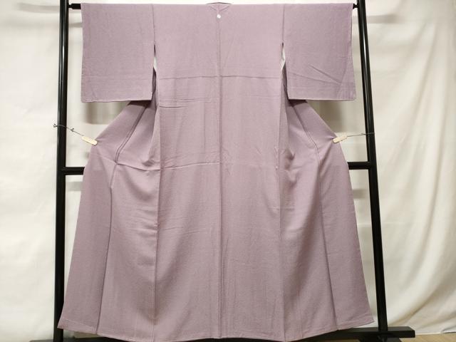 平和屋着物■上質な色無地　霞地紋　藤色　正絹　逸品　CABE3321ev