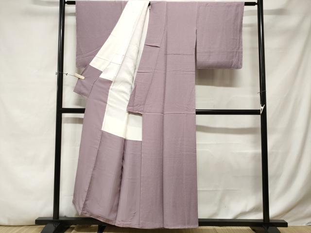平和屋着物■上質な色無地　霞地紋　藤色　正絹　逸品　CABE3321ev