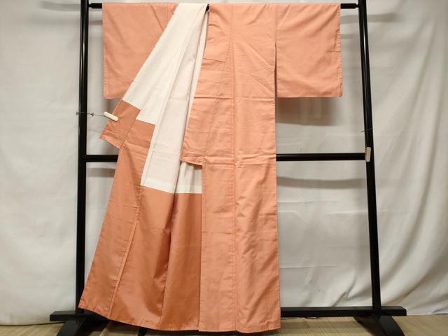 平和屋着物■上質な色無地 草花乃里 深支子色 反端付き 正絹 逸品 CABE3323ev