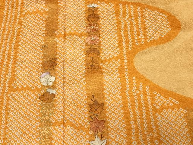 平和屋着物■訪問着　駒刺繍　絞り　道長花文　正絹　逸品　CABE3328ev
