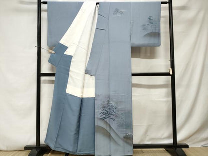 平和屋着物■訪問着 枝松人物風景文 暈し染め 正絹 逸品 CABE3338ev