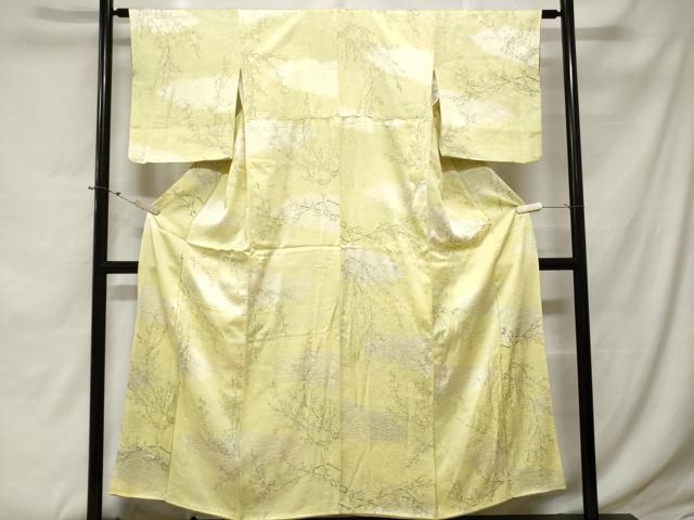 平和屋着物■上質な小紋 手描き 枝花文 暈し染め 正絹 逸品 CABE3349ev