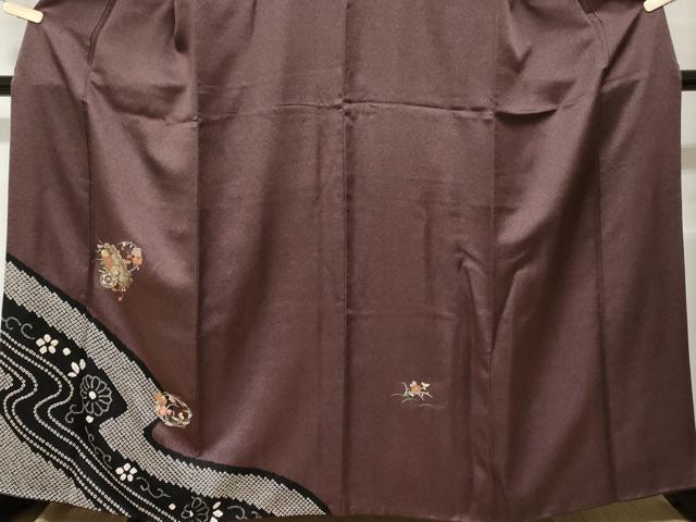 平和屋着物■訪問着 刺繍 絞り 道長花車文 金糸 正絹 逸品 CABE3351ev