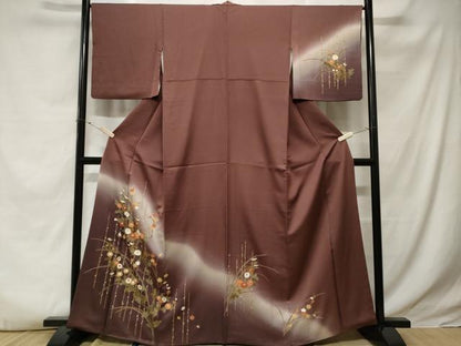 平和屋着物■訪問着　枝花文　暈し染め　金彩　正絹　逸品　CABE3355ev