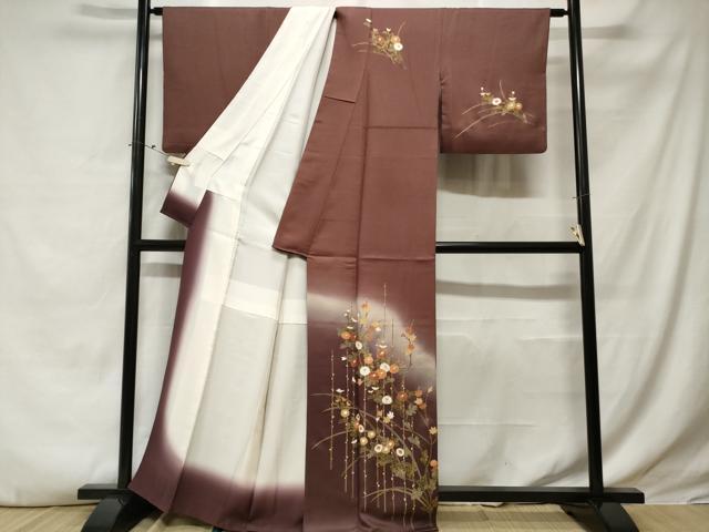 平和屋着物■訪問着　枝花文　暈し染め　金彩　正絹　逸品　CABE3355ev