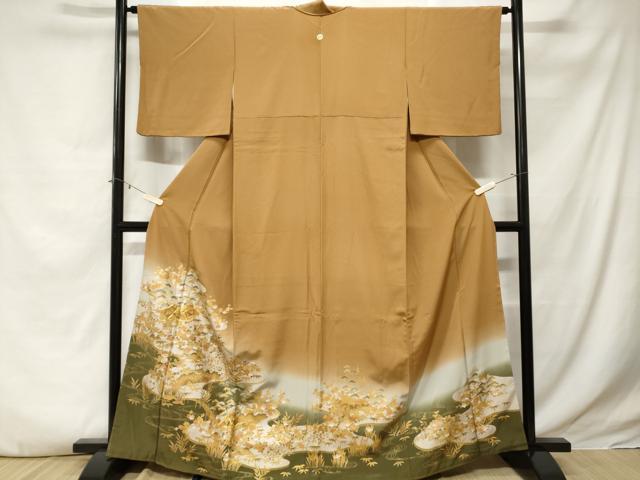 平和屋着物■豪華色留袖　駒刺繍　御所解文　暈し染め　金銀彩　正絹　逸品　CABE3358ev
