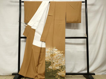 平和屋着物■豪華色留袖　駒刺繍　御所解文　暈し染め　金銀彩　正絹　逸品　CABE3358ev