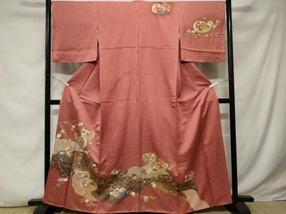 平和屋着物■訪問着 作家物 吉祥枝花文 金彩 正絹 逸品 CABE3387ev