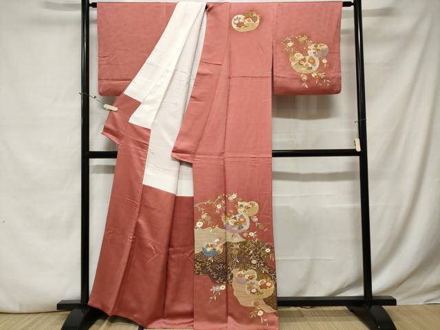 平和屋着物■訪問着 作家物 吉祥枝花文 金彩 正絹 逸品 CABE3387ev