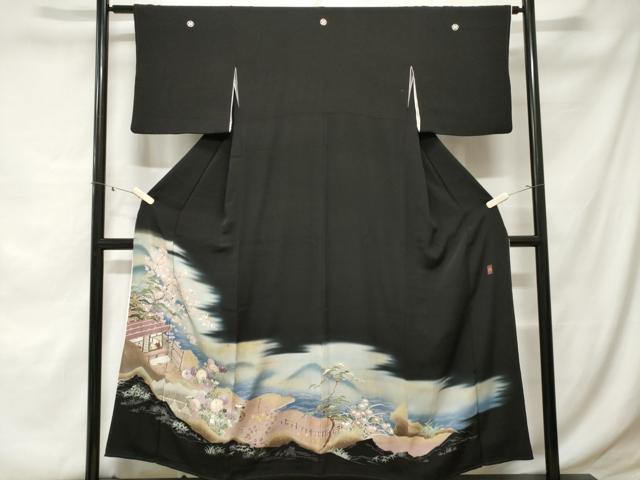 平和屋着物■豪華黒留袖 作家物 人物御所解文 暈し染め 金彩 正絹 逸品 CABE3391ev