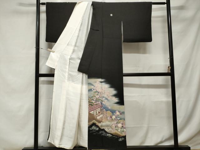 平和屋着物■豪華黒留袖 作家物 人物御所解文 暈し染め 金彩 正絹 逸品 CABE3391ev