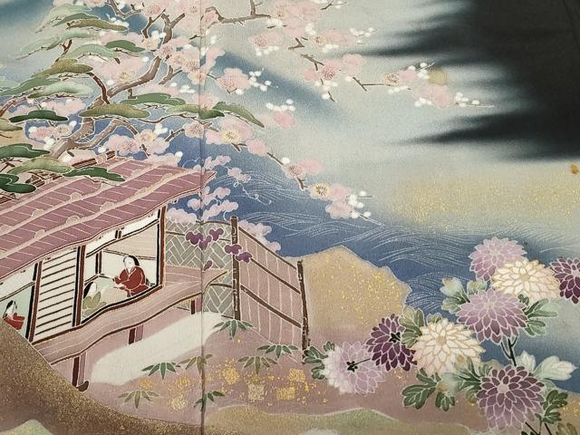 平和屋着物■豪華黒留袖 作家物 人物御所解文 暈し染め 金彩 正絹 逸品 CABE3391ev