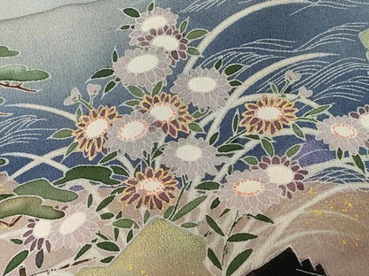 平和屋着物■豪華黒留袖 作家物 人物御所解文 暈し染め 金彩 正絹 逸品 CABE3391ev