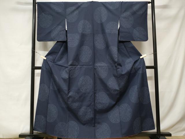 平和屋着物■上質な紬 幾何学花丸文 正絹 逸品 CABE3408ev