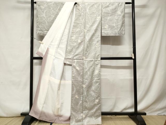 平和屋着物■上質な紬 花唐草文 正絹 逸品 CABE3413ev
