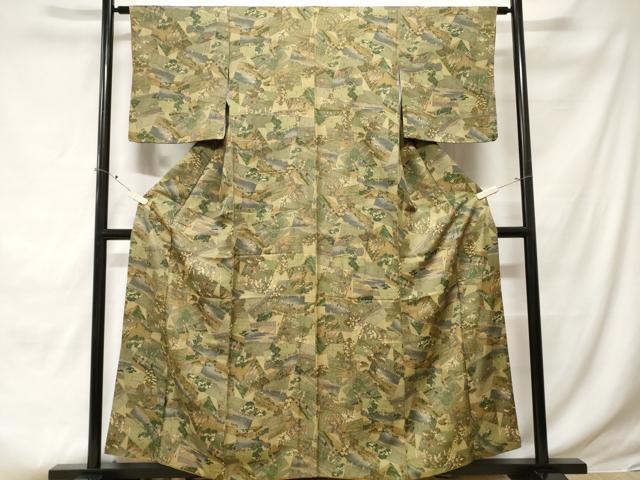 平和屋着物■上質な小紋 色紙重ね人物風景文 正絹 逸品 CABE3416ev